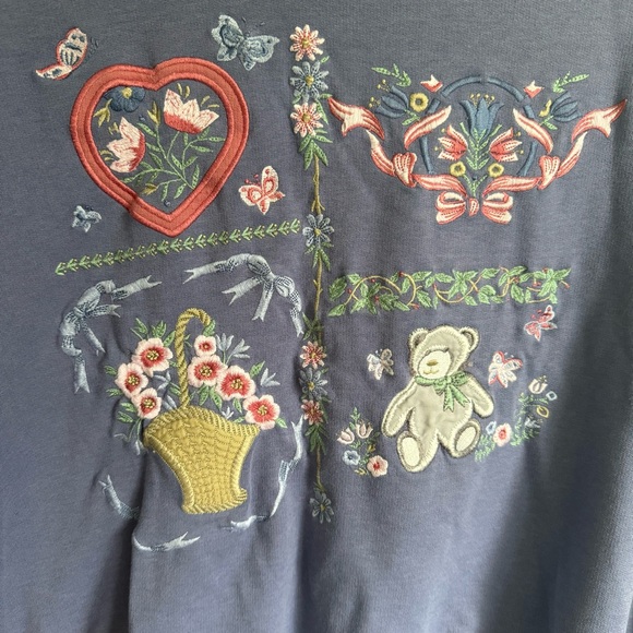 Vintage Grandma-core Purple Sweatshirt Size M - Picture 3 of 6